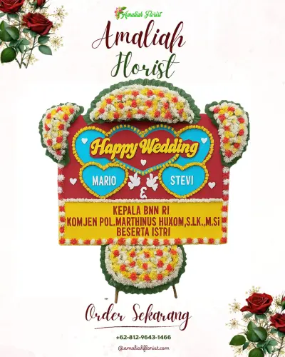 Karangan Papan Bunga Pernikahan di Ramanuju